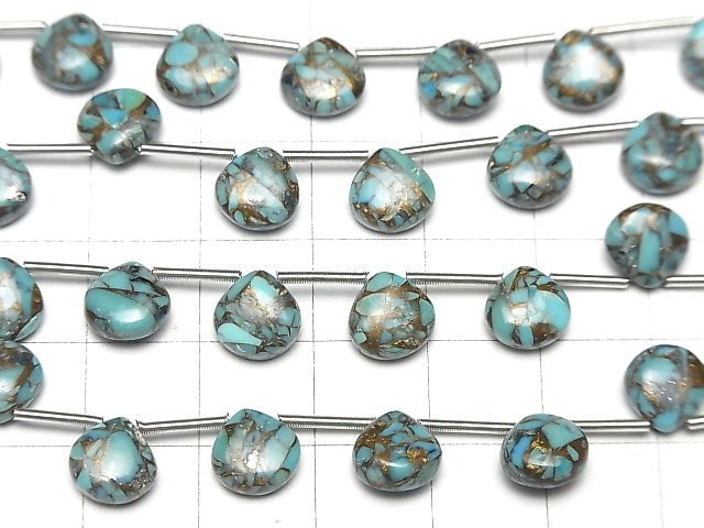Blauer Kupfer-Türkis AAA Kastanie (Glatt) 8x8mm halb oder 1strang Perlen (8 Stück)