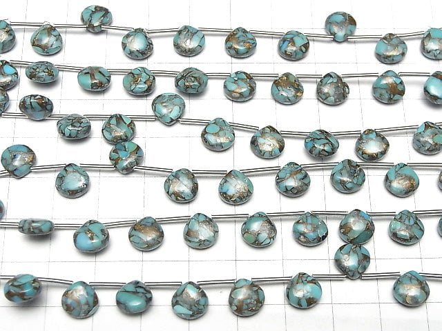 Blauer Kupfer-Türkis AAA Kastanie (Glatt) 8x8mm halb oder 1strang Perlen (8 Stück)