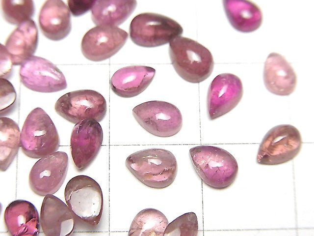 高品質粉紅色碧璽 AAA- 梨形蛋面 6x4mm 5顆