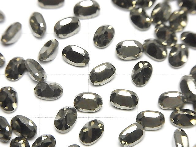 Pyrit Lose Stein Oval Facettiert 6x4mm 5 Stück