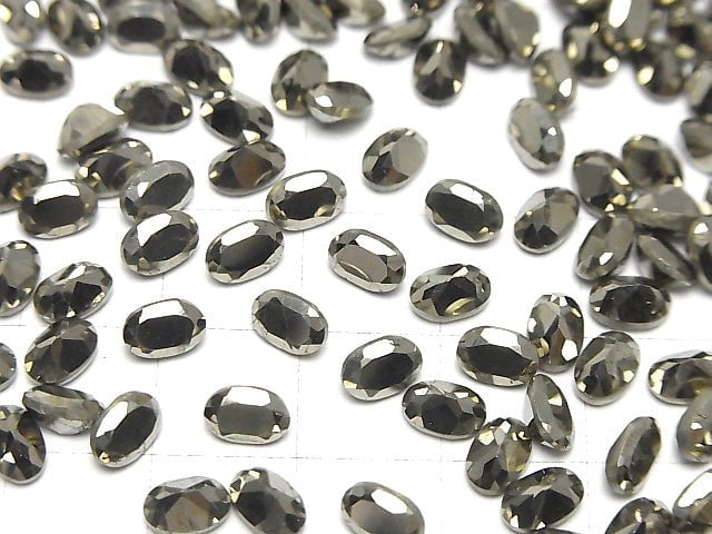 Pyrit Lose Stein Oval Facettiert 6x4mm 5 Stück