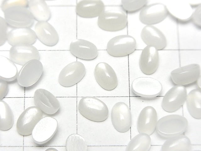 白月光石 AAA 橢圓形素面蛋面 6x4mm 10顆