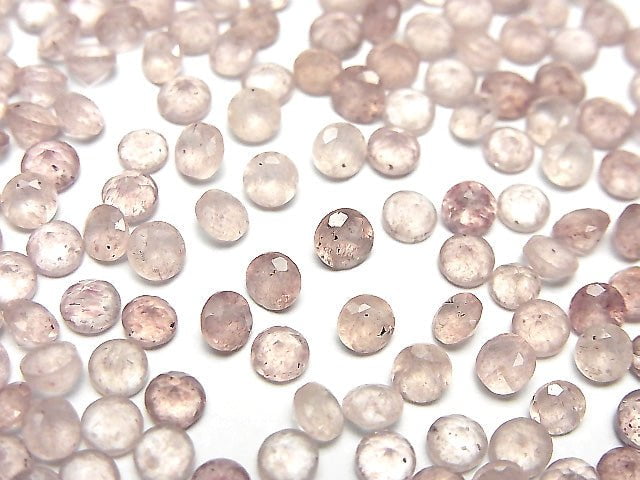 高品質粉紅色綠簾石 AAA 裸石 圓形刻面 4x4mm 10顆