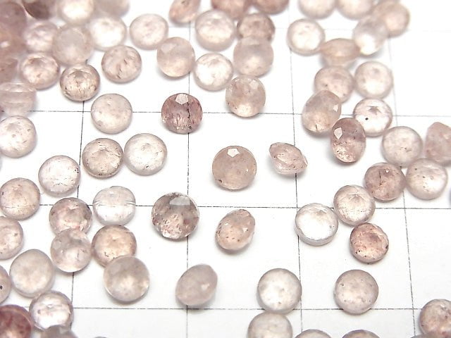 高品質粉紅色綠簾石 AAA 裸石 圓形刻面 4x4mm 10顆
