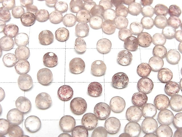 Hochwertiger rosa Epidot AAA lose Stein rund facettiert 4x4mm 10 Stück