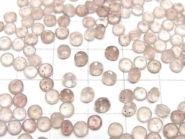 Hochwertiger rosa Epidot AAA lose Stein rund facettiert 4x4mm 10 Stück