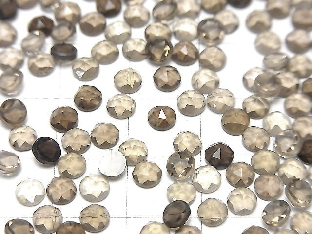 Hochwertiger Rauchquarz AAA Rund Rose Cut 4x4mm 10Stücke
