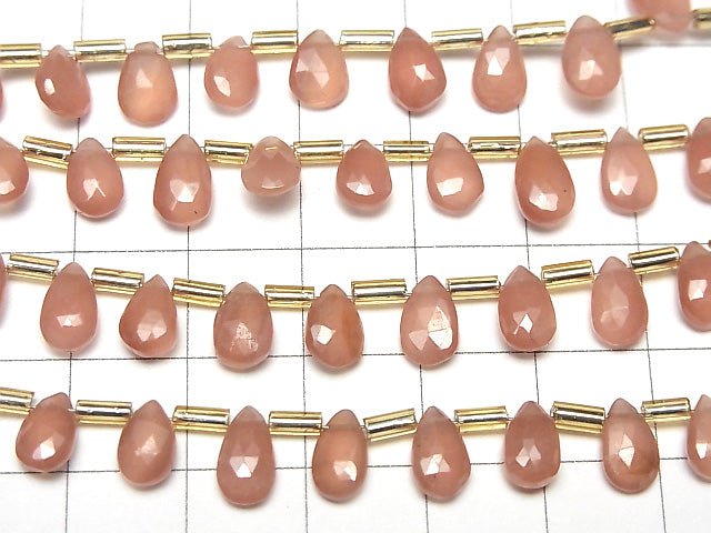 Hochwertiger Peru Rhodochrosit AAA Birnenform Facettierte Briolette 1Strang Perlen (ca. 7 Zoll / 18cm)