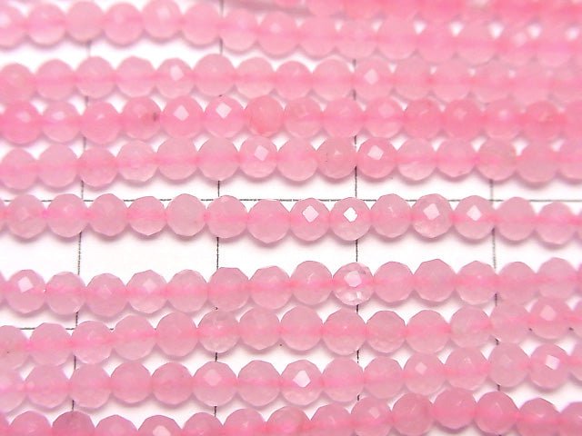 High Quality! Pink color Jade Faceted Round 3mm 1strand beads (aprx.15inch/37cm)