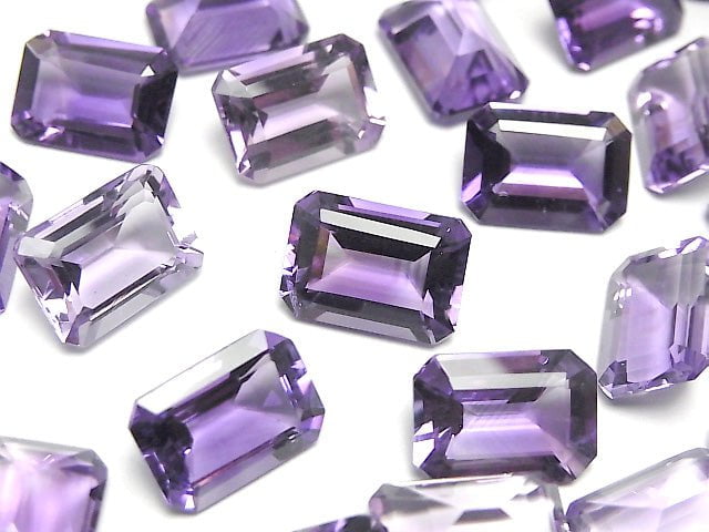高品質紫水晶 AAA 裸石 矩形刻面 14x10mm 2顆