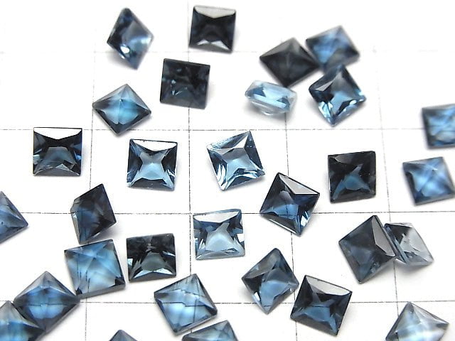Hochwertiger London Blue Topas AAA Lose Steine Prinzessschliff 5x5mm 3 Stück
