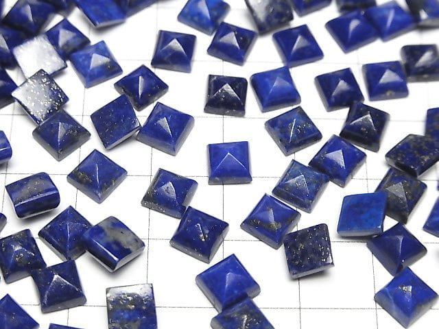 Lapislazuli AA++ Zuckerhut Schliff 6x6mm 2Stk