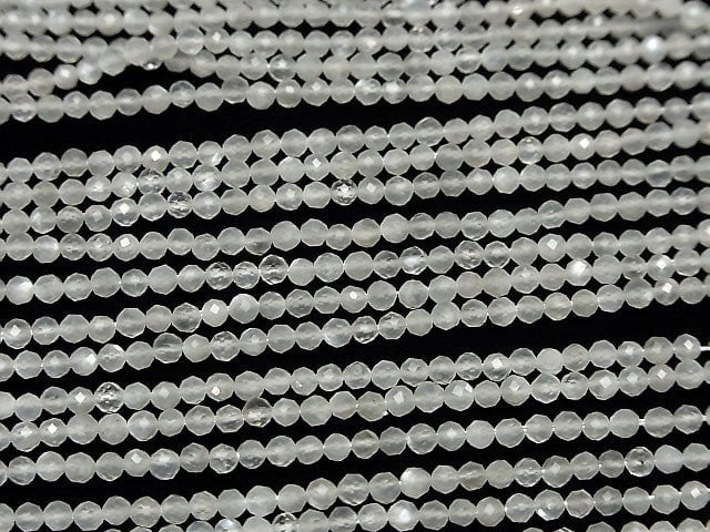 High Quality! White Moonstone AAA Faceted Round 3mm 1strand beads (aprx.15inch/36cm)