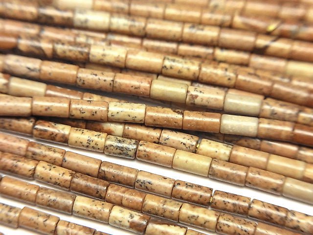圖畫石管珠 4x2x2mm 一串 (約15英吋/38公分)
