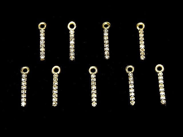 Pendentif barre en diamant 10x1.3x1.5mm Plaqué or 18 carats 1pc