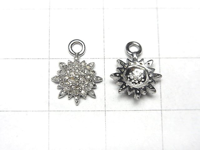 Diamant Sonnenanhänger 9.5x9.5x3mm Silber925 1 Stück