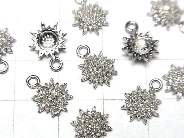 Diamant Sonnenanhänger 9.5x9.5x3mm Silber925 1 Stück