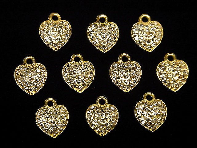 Diamant Herz Charm 7.5x7.5x1.5mm 18KGP 1Stück