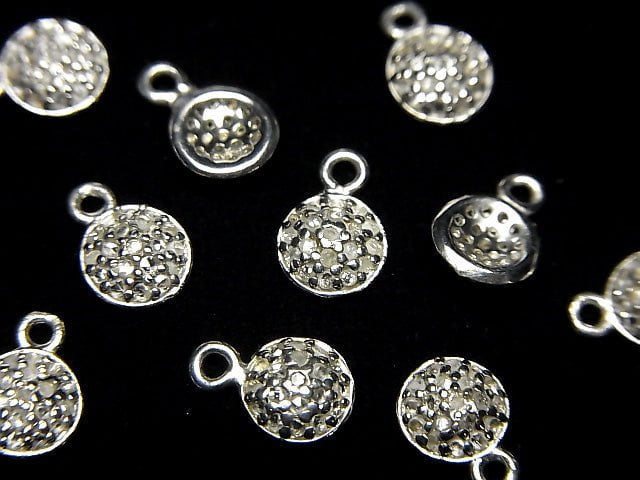 Diamant Münze Charm 6x6x2mm Silber925 1Stück