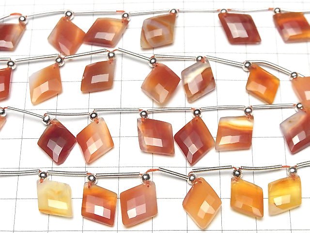 Gemischte Karneol-Diamantform 1Strang Perlen (8 Stück)