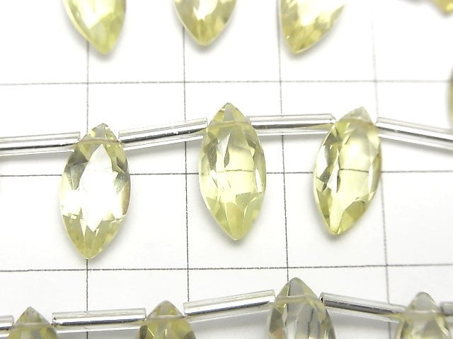 高品質檸檬石英 AAA 欖尖形刻面 14x7mm 串珠 (8顆)