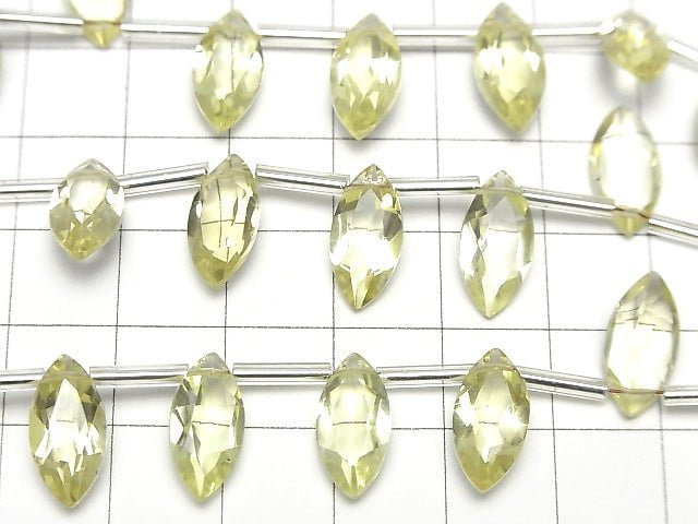 Hochwertiger Zitronenquarz AAA Marquise Facettiert 14x7mm 1Strang Perlen (8Stück)