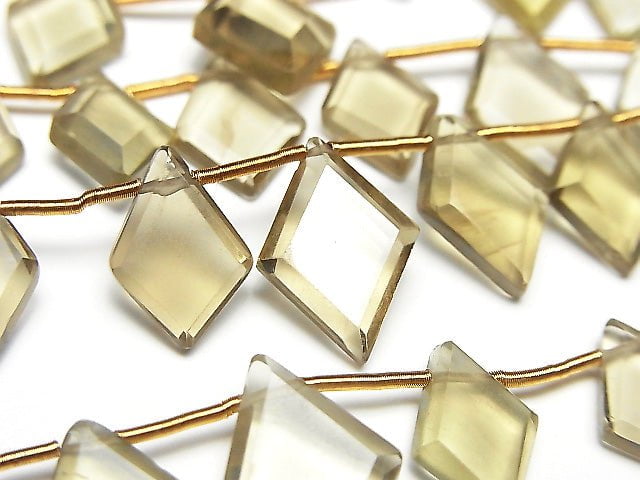 高品質啤酒黃水晶 AAA 鑽石形狀 1 串珠子 (約 6 英寸/16 公分)