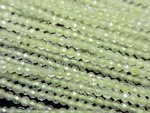 High Quality! 1strand $6.79! Prehnite AAA- Faceted Round 2mm 1strand beads (aprx.15inch/38cm)