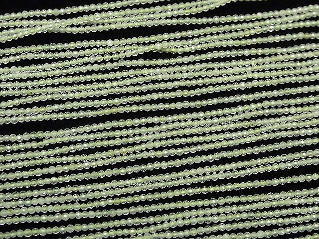 High Quality! 1strand $6.79! Prehnite AAA- Faceted Round 2mm 1strand beads (aprx.15inch/38cm)