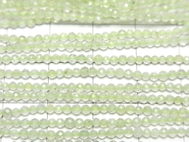 High Quality! 1strand $6.79! Prehnite AAA- Faceted Round 2mm 1strand beads (aprx.15inch/38cm)