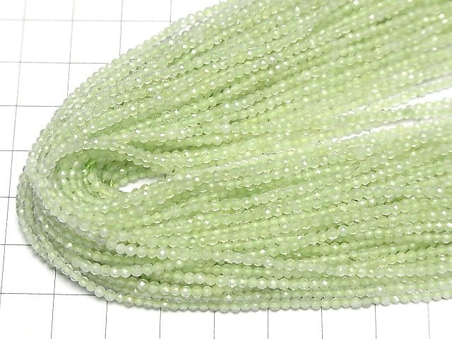 High Quality! 1strand $6.79! Prehnite AAA- Faceted Round 2mm 1strand beads (aprx.15inch/38cm)