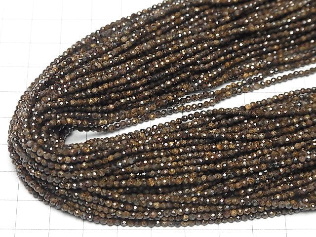 High Quality! Bronzite Faceted Round 2mm 1strand beads (aprx.15inch/37cm)