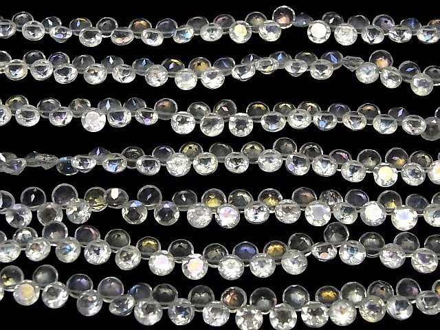Aqua-Kristall AAA Brillant-Schliff 6x6x4mm halb oder 1strang Perlen (ca. 6 Zoll / 16 cm)