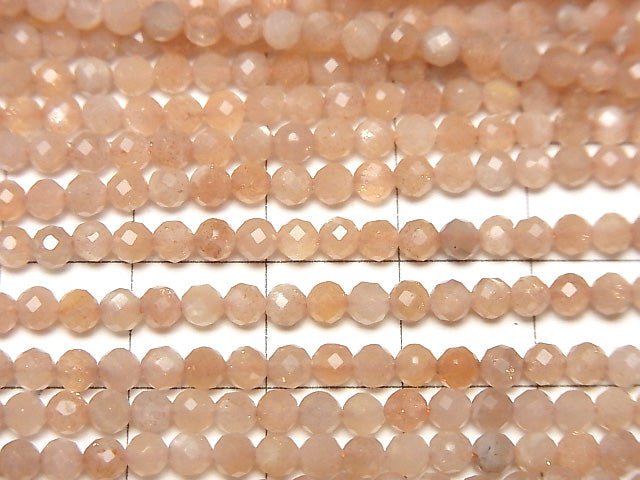 Hochwertig! 1Strang $5.79! Orange Mondstein AA++ Facettierte Rund 3mm 1Strang Perlen (ca. 15 Zoll / 38 cm)