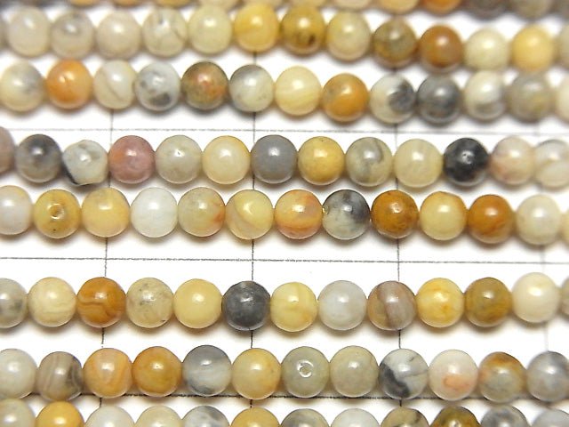 瘋狂蕾絲瑪瑙圓珠 3mm 1串 (約15英吋/38公分)