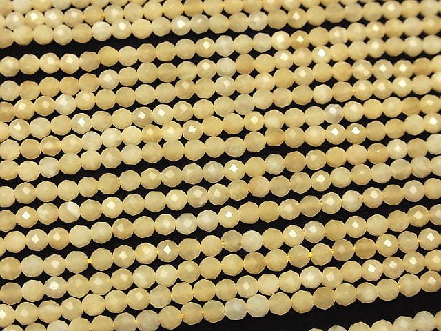 High Quality! 1strand $6.79! Yellow Jade Faceted Round 4mm 1strand beads (aprx.15inch / 38cm)