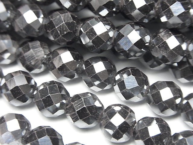 Hematite AAA 64Faceted Round 8mm 1strand beads (aprx.15inch/38cm)