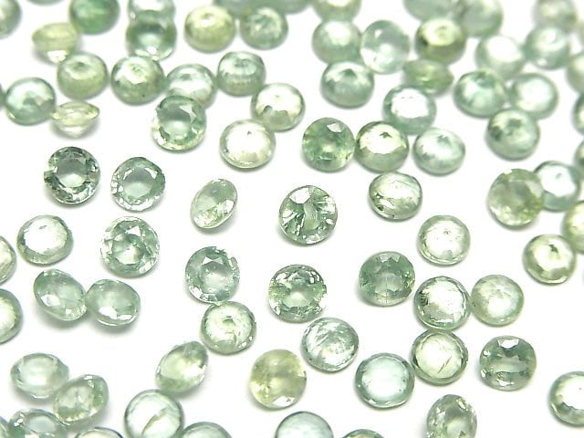 Hochwertiger grüner Kyanit AAA- Lose Steine Rund facettiert 4x4mm 5 Stück