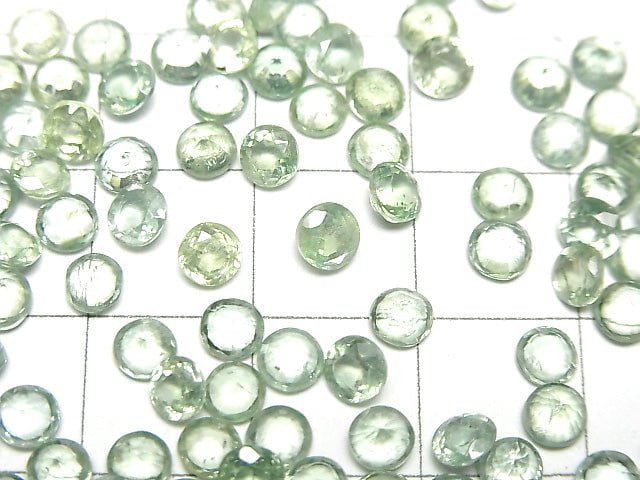 Hochwertiger grüner Kyanit AAA- Lose Steine Rund facettiert 4x4mm 5 Stück