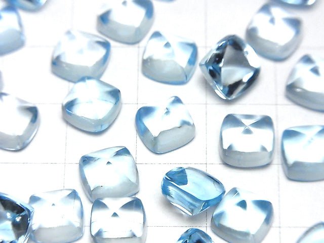 Hochwertiger Himmelblauer Topas AAA Zuckerkegel Schnitt 8x8mm 1Stk