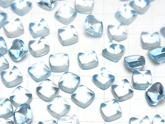 Hochwertiger Himmelblauer Topas AAA Zuckerkegel Schnitt 8x8mm 1Stk