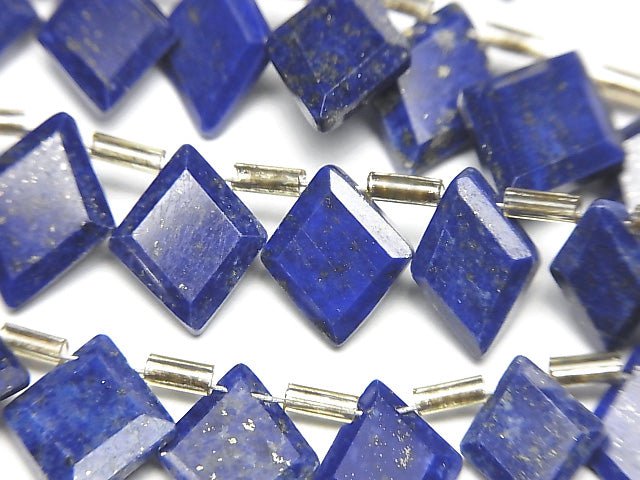高品質青金石 AAA 菱形半串或一串珠子 (約 7 英寸/18 公分)