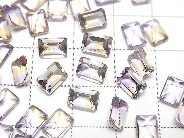 Hochwertiger Ametrin AAA Lose Stein Rechteckig Facettiert 7x5mm 3 Stück