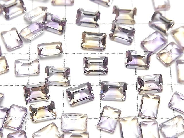Hochwertiger Ametrin AAA Lose Stein Rechteckig Facettiert 7x5mm 3 Stück