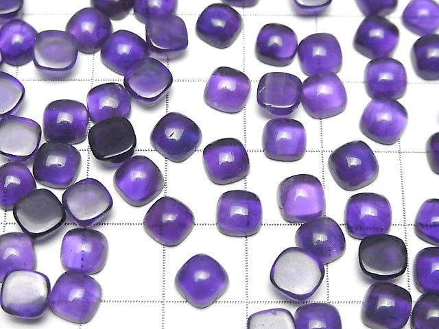 Zambia Amethyst AA++ quadratischer Cabochon 6x6mm 5 Stück