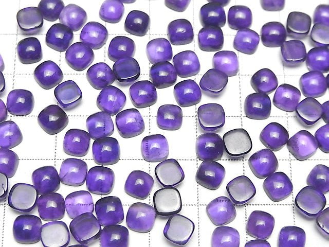 Zambia Amethyst AA++ quadratischer Cabochon 6x6mm 5 Stück