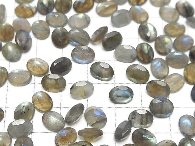 Labradorit AA++ unbohrter ovaler Cabochon 9x7mm 5 Stück