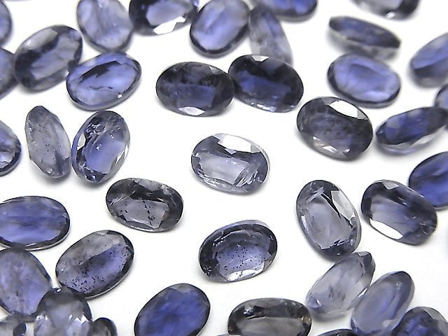 Hochwertiger Iolith AAA unbohrbar oval facettiert 7x5mm 5 Stück 8,79 $!