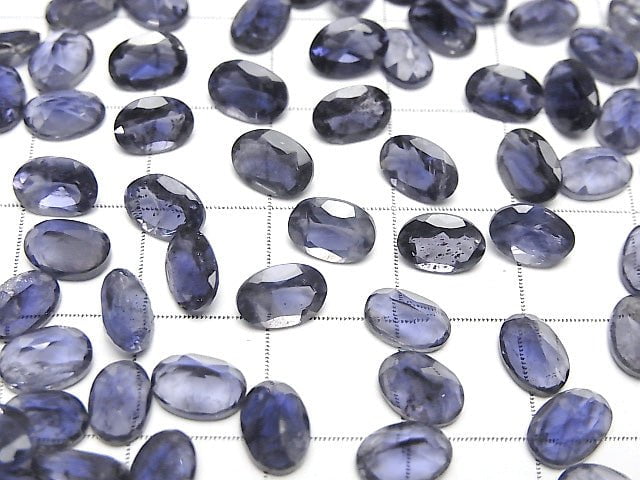 Hochwertiger Iolith AAA unbohrbar oval facettiert 7x5mm 5 Stück 8,79 $!