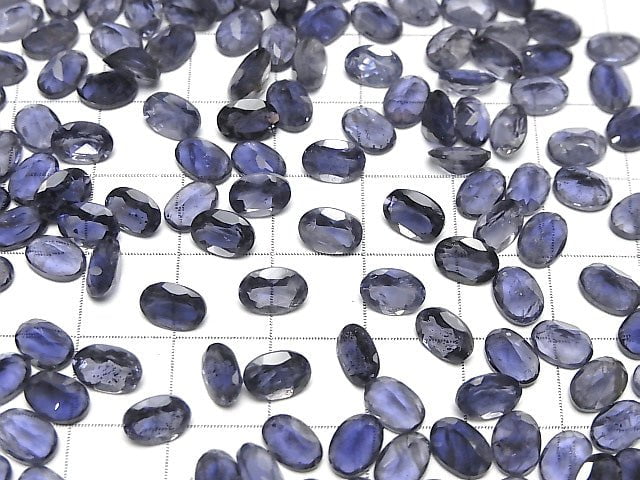 Hochwertiger Iolith AAA unbohrbar oval facettiert 7x5mm 5 Stück 8,79 $!